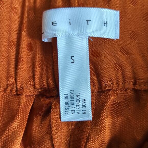 Leith Wide Leg High Rise Pull On Metallic Polka Dot Cropped Gaucho Pants - Picture 4 of 4